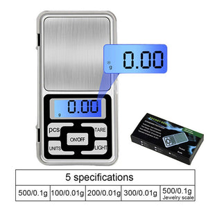 Mini Pocket Digital Scale - High Accuracy, Backlight