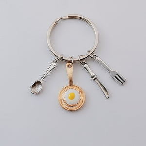 Fried Egg Keychain - A Whimsical Accessory for All