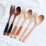 Natural Wooden Spoon & Fork Dinner Kit