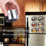 6 Pcs Wall Mountable Magnetic Spice Jars
