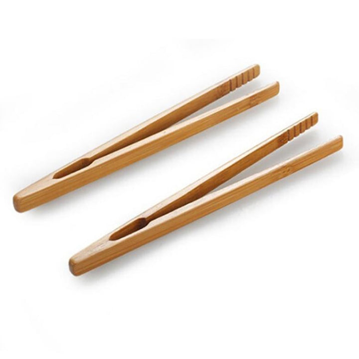 Bamboo Elegance: Set of 2 Food Tongs