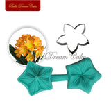 4 Style Flower Petal Veiner Silicone Molds With Stainless Steel Cutter