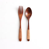 Natural Wooden Spoon & Fork Dinner Kit