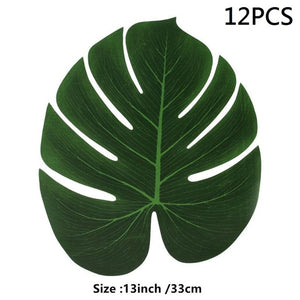12pcs/Lot Summer Tropical Party Artificial Palm Leaves