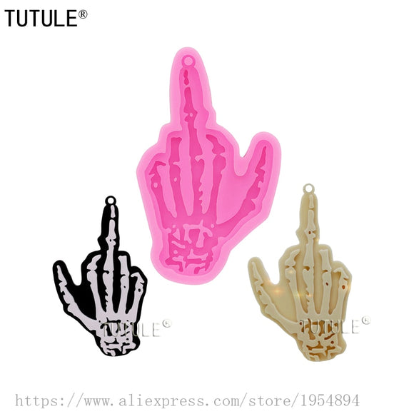 Skeleton Hand with Middle Finger Silicone Mold