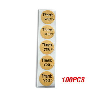 100-500pcs Round Natural Kraft Handmade Stickers