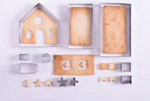 Festive Delights: Stainless Steel Christmas House Cookie Mold