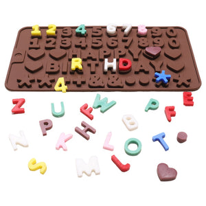 26 Letter Number Chocolate Silicone Mold