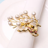 Christmas Napkin Ring Holders Xmas Table Decoration Metal Reindeer Tissue Ring Wedding Banquet Hotel Table Sup