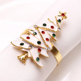 Christmas Napkin Ring Holders Xmas Table Decoration Metal Reindeer Tissue Ring Wedding Banquet Hotel Table Sup