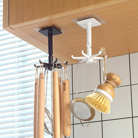 Kitchen Hook Multi-Purpose Hooks 360 Degrees Rotated Rotatable Rack For Organizer and Storage Spoon
