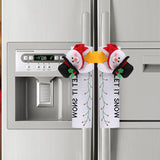 Christmas Fridge Handle Covers Santa Claus Microwave Oven Dishwasher Door Handle Cover