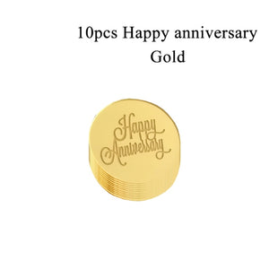 10pcs Gold Happy Birthday Cupcake Topper