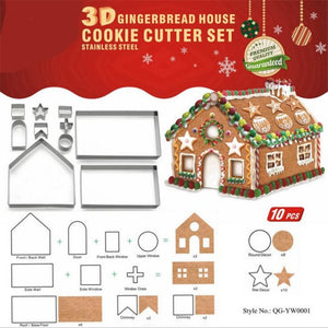 Festive Delights: Stainless Steel Christmas House Cookie Mold