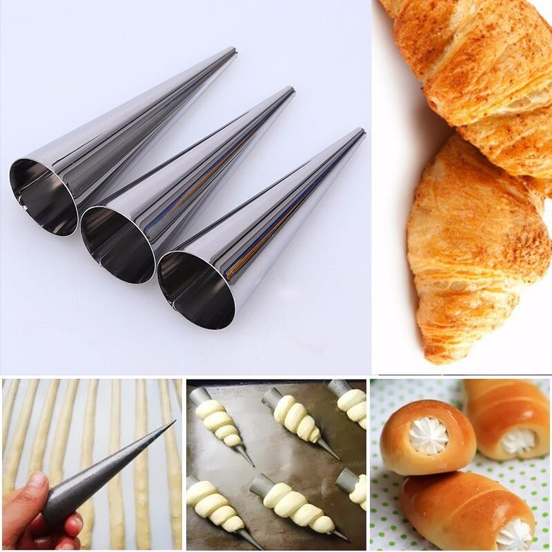 Lot De 10 Moules Coniques En Inox Pour Croissants - Réutilisables, Faciles à Nettoyer - Taille : 12.1x3.4x3.4 Cm - 5
