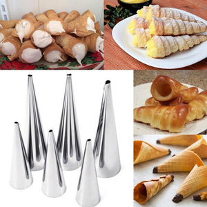 5pcs Baking Cones / Spiral Baked Croissants Tubes Stainless Steel