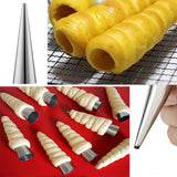 5pcs Baking Cones / Spiral Baked Croissants Tubes Stainless Steel