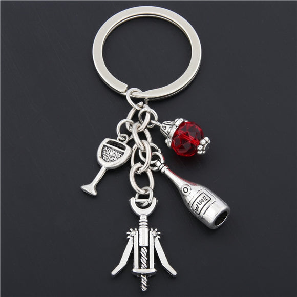 Red Wine Glass Charm Keychain - Cheers to Style