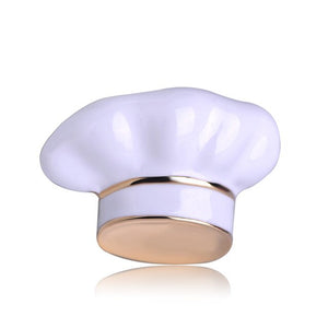Chef's Charm: Enamel Chef Cap Brooch for Culinary Enthusiasts